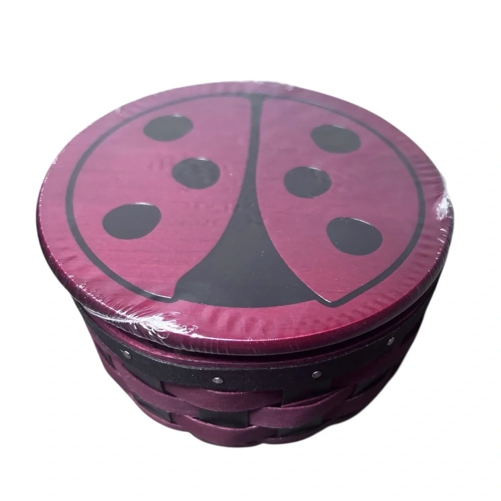 Longaberger NIB 2009 Collectors Club Little Ladybug Combo wrought iron‎ legs lid